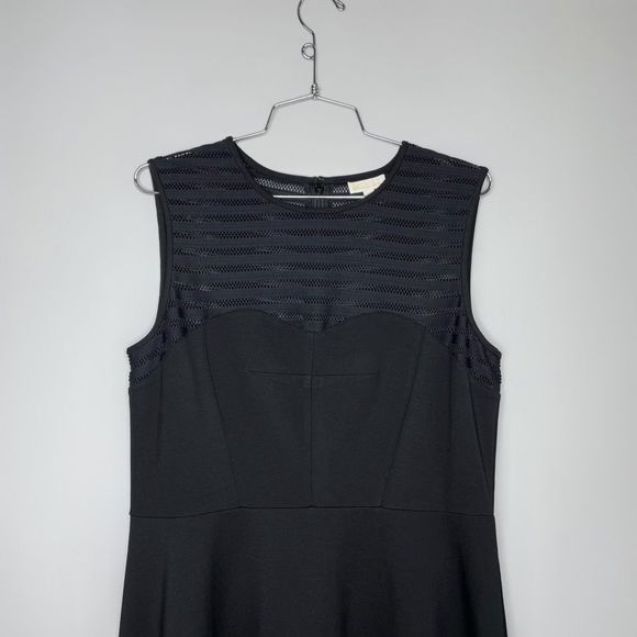 Shoshanna Women’s Stretch Mesh Stripe Calvin Sleeveless Dress Size 12 Black Navy - Picture 6 of 11